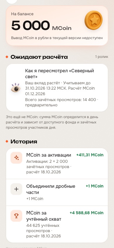 MFlow — balance and history